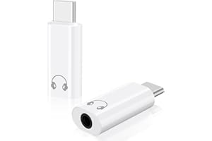 USB C to 3.5mm Headphone Jack Adapter (2-Pack), Type C to Aux Audio Dongle Compatible with iPhone 16/15, Samsung Galaxy S24/S