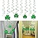 St.Patrick Day Party Decoration Swirls, 30 Pack St Patricks Day Hanging Decorations Lucky Irish Green Shamrock Clover St.Patrick's Day Foil Swirl for St Patrick Party Home Party Favors Supplies Decor
