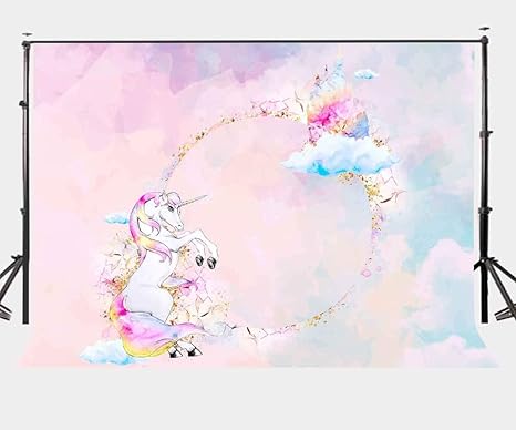 Szzwy Lyge577 Fondo De Acuarela Con Diseno De Unicornios Coloridos Para Fotografia De Fondo De Unicornio Amazon Es Electronica