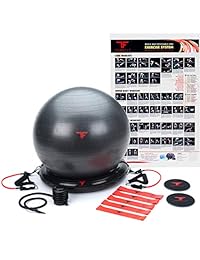 Sistema de yoga ThinkFit Core con banda de resistencia para ejercicios, correderas, bandas de resistencia, póster y bomba de ajuste   Live Fit!