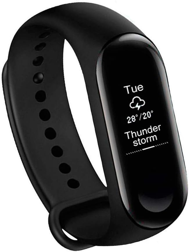 NALMAK M3 Sweatproof Smart Fitness Wrist Band with Heart Rate Sensor Pedometer, Sleep Monitoring Blood Pressure Functions for Smartphones (Black)