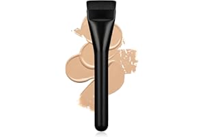 BEAUTYFACTOR Flat Foundation Brush,Korean Makeup Brush Spatula Facial Brush for Liquid Foundation,Premium Face Makeup Brush for Blending Cream (Black)
