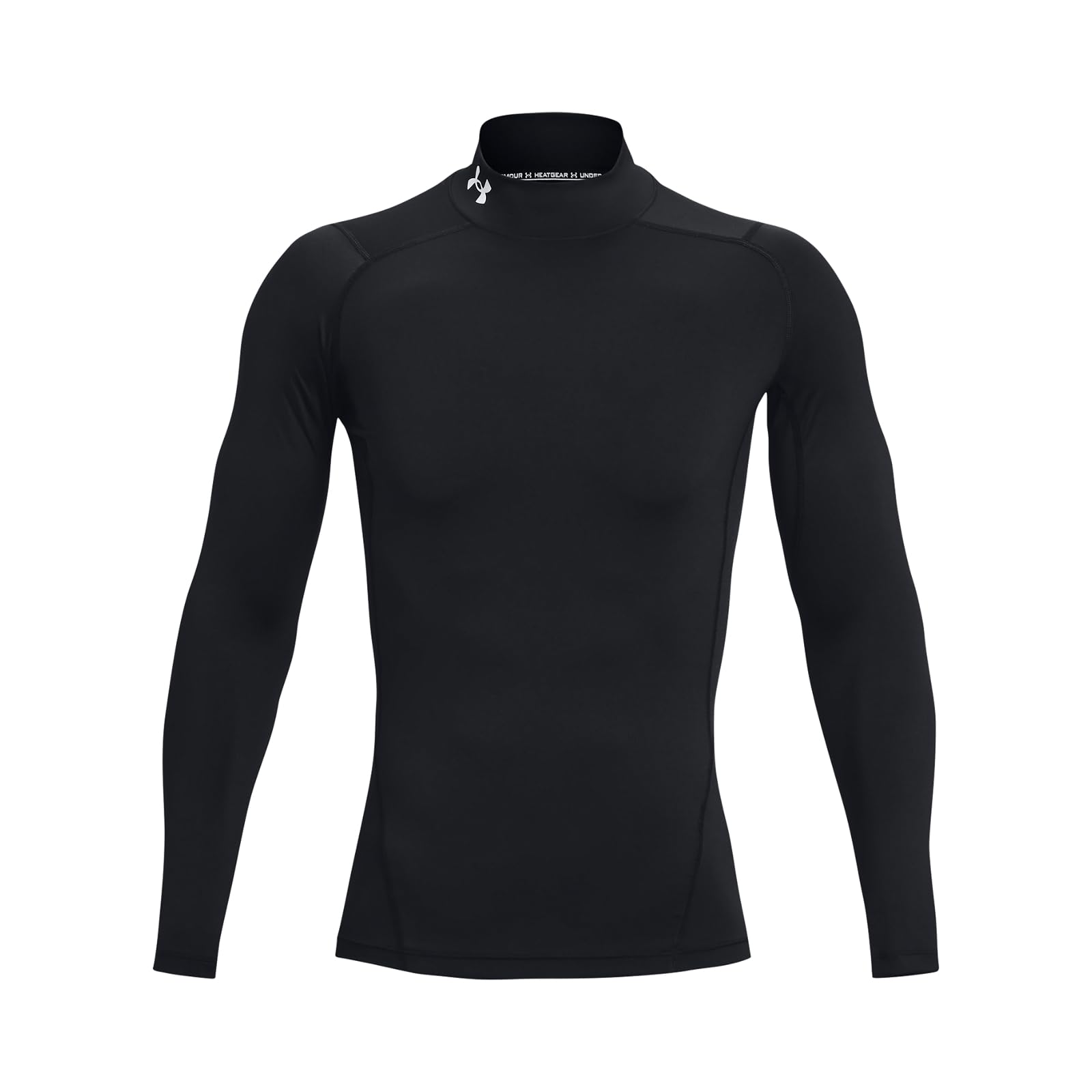 Under Armour Men's HeatGear Armour Mock Long Sleeve T-Shirt, Black (001)/White, Small Image