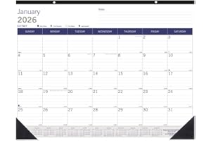 Blueline® 2026 DuraGlobe™ Monthly Desk Pad Calendar, 12 Months, January to December, Bamboo Fiber, 22" x 17" (C177227-26)