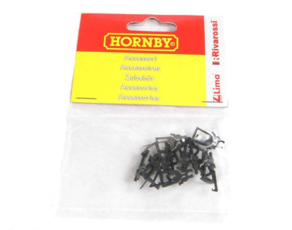 Hornby R8099 Coupling Assemblies Plastic Spare Parts and Train Accessories for Hornby OO Gauge Model Railway Sets, Coupling and Modelling Tools - Couplings (Pack of 10), Scale 1:76 , Black