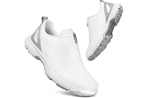 THESTRON Women Waterproof Golf Shoes Spikes Golf Training Sneakers Female Golf Footwears Zipper Golf Sports Shoes Women Walking Sneakers with Spikes Zipper