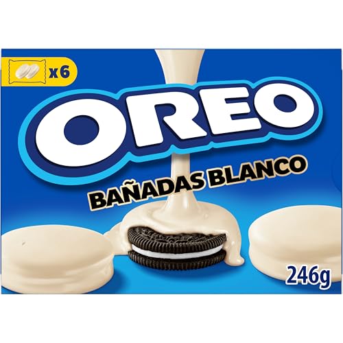 Bañadas Blanco, Galletas de Chocolate Rellenas de Crema de Vainilla con Cobertura Sabor a Chocolate Blanco - Paquete de 6 Bolsitas, 246 g