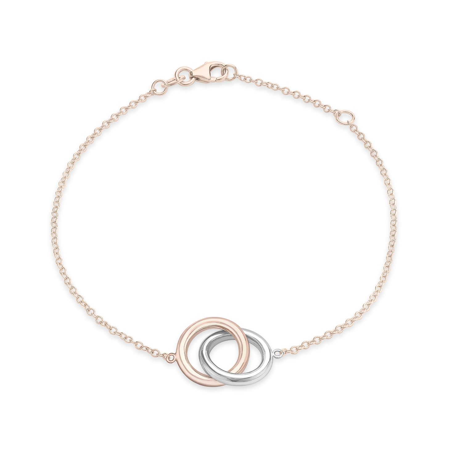 CARISSIMA Women's 9ct 2 Colour Gold Knot Bracelet of 19cm