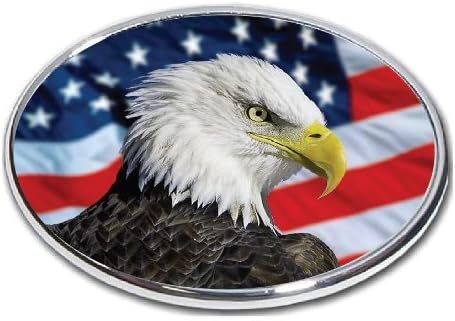 American Eagle Flag - 2" Hitch Receiver - 3/8 Inch Thick High Grade Aluminum - American Bald Eagle Flag 3 - Size 4" X 6"