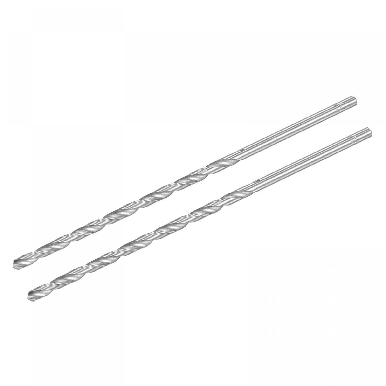 TA-VIGOR 2Pcs 6.5mm Extra Long Twist Drill Bits, 300mm Length High-Speed Steel HSS Straight Shank Spiral Drill Bits for Wood Metal Aluminum Plastic