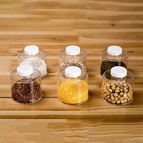 Abhsant Transparent Set of 6 Bottle Stackable Spice Rack Carousel Spice Tower Rack with Lids