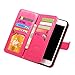 Joopapa iPhone 7 Plus Case, iPhone 7 Plus Wallet case, Pu Leather Magnet Stand Wallet Credit Card Holder Flip Case Cover Built-in 9 Card Slots Case for Apple iPhone 7 Plus (Pink)
