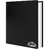 18x24 Black Art Portfolio Folder Displaying 48 Pages with Plastic Sleeves | 24-Pocket Presentation Book Binder For Artwork Storage Featuring Dark Inner Paper Inserts Protective Document Archival Holder