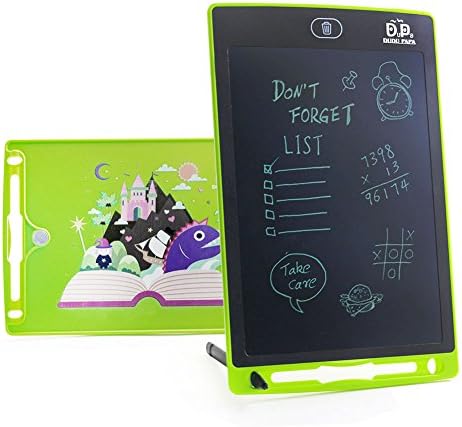 LCD Writing Tablet Writing pad writing doodle pad 8.5inch Kids Drawing Board Doodle Pad Writing Board Kids tablet Kids pad Kids doodle pad White board Fridge Magnet Notepad Easter gift Boy toy(Green)