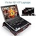 Laptop Cooling Pad BUJIAN 5 Ultra Quiet Fans and Red Led Lights with 13 wind speed (2600-5000RPM) and Ultra-slim and Skid Proof Design for 12-15.6 Inch Laptop (S-X5)