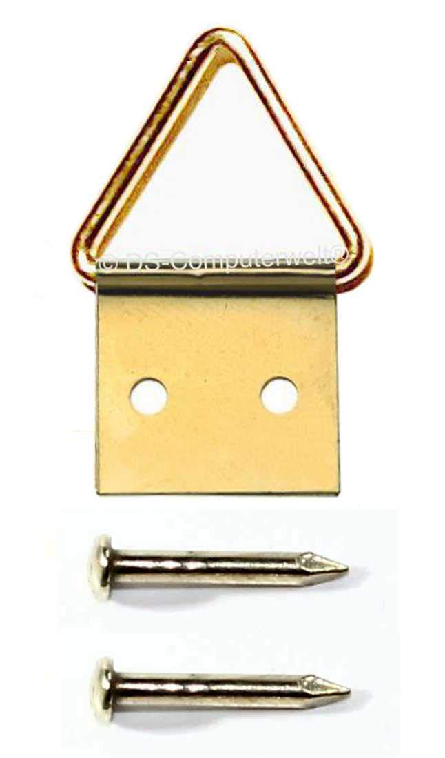 Folding Eyelets for Hanging Pictures (Pack of 100) - Size 2 - 12 x 12 mm - With Nails, Heavy Duty Picture Hanger, Hooks and Tabs