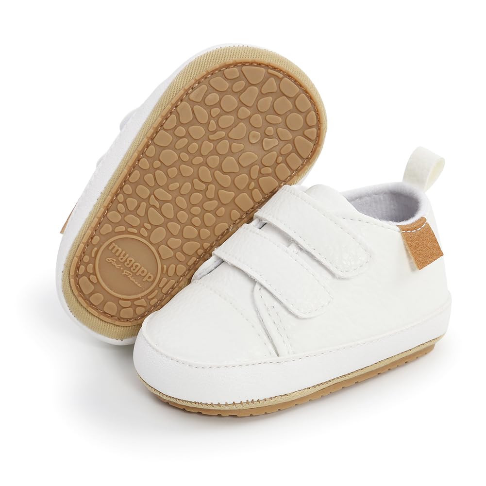 Photo 1 of BEIDI Baby Girls Boys Shoes Soft Anti-Slip Sole Newborn First Walkers Star High Top Canvas Denim Unisex Infant Sneaker (F-White?6-12 Months