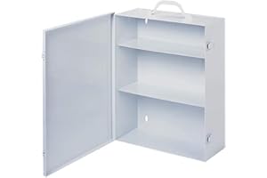 Durham 534-43 White Cold Rolled Steel 9FX Industrial Empty First Aid Cabinet, 15" Width x 16-5/32" Height x 5-9/16" Depth, 3 Shelves