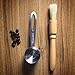 Coffee Gator Brush and Scoop Set - Stainless Steel Measuring Spoon and Grinder Cleaner