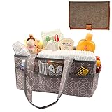 Baby Diaper Caddy Organizer [Large] with Diaper Changing Pad by SwingingBaby. Splash Proof Nursery Organizer/Storage Basket, Plus 100% Waterproof Changing Mat. Both Machine Washable.