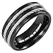 MasonicMan New Mens Black Titanium Masonic Ring Latin Engraving Inside
