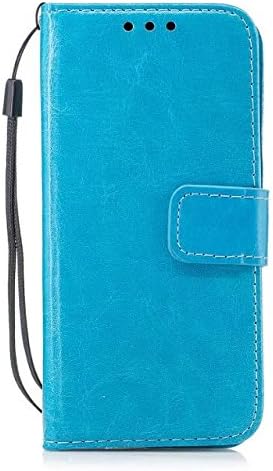 Lenovo P2 Case,Abtory Soft Skin Flip Folio PU Leather Wallet Case Credit Card Protector Case Cover for Lenovo P2 with Wrist Strap Blue