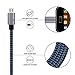 Goodsail Micro USB Cables, 3Pack 6FT/2M durable Nylon Braided High Charging Speed USB 2.0 A Male to Micro USB Cord For Samsung, HTC, Motorola, Blackberry, Tablets and Android Smartphones Blue Black
