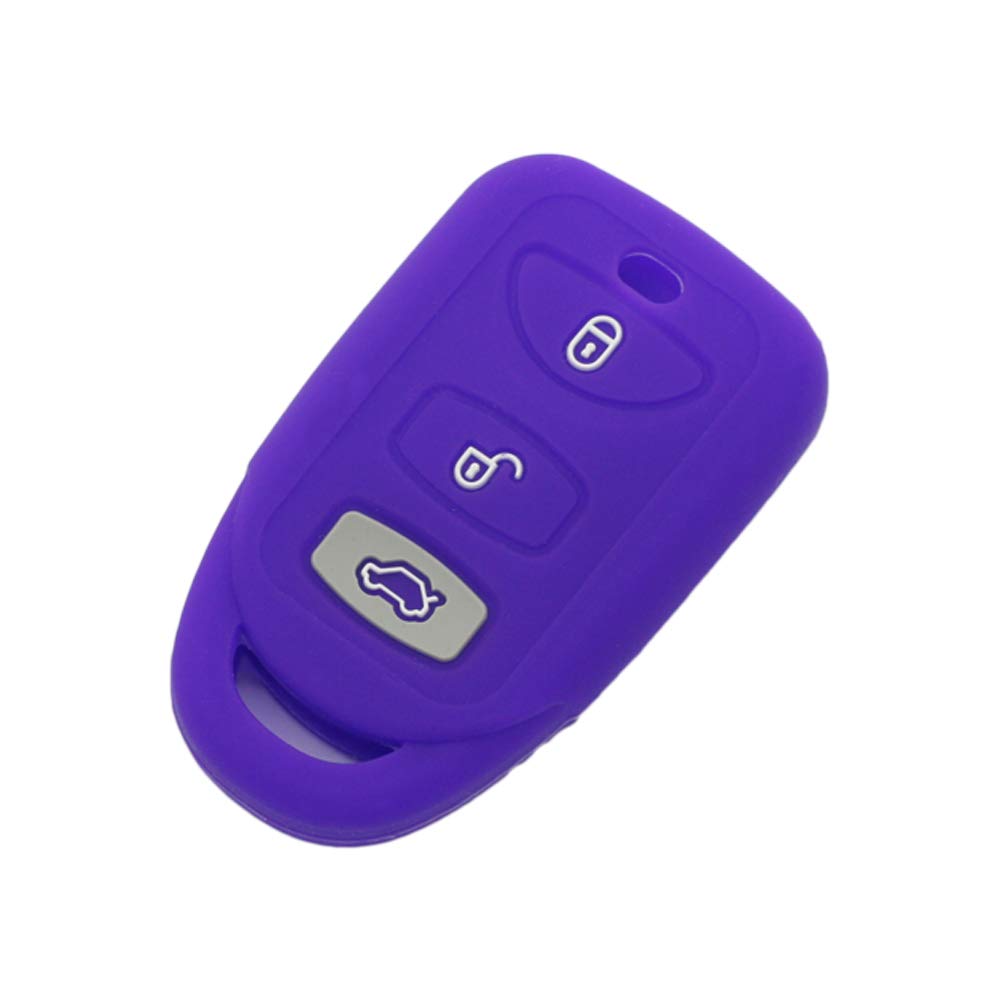 BROVACS Silicone Cover Protector Case Holder Skin Jacket Compatible with HYUNDAI KIA 3 Button Smart Remote Key Fob CV4106 Deep Purple