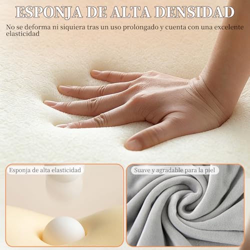OWHDJH Respaldo para Cama con Reposabrazos y Bolsillos, Almohada de Lectura, Funda Lavable, Almohada para Espalda de Soporte Lumbar para Leer, Relajarse, Mirar Televisión, Jugar, para Adultos