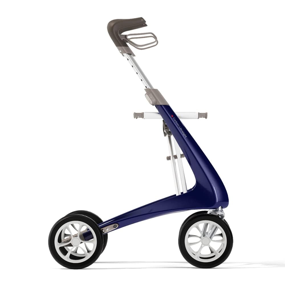 Photo 1 of byACRE Carbon Ultralight Rollator - World's Lightest Carbon Rollator - Only 10.6 lbs/for Indoor and Outdoor Use/Foldable and Easy to Travel with (Royal Blue, Compact Track)