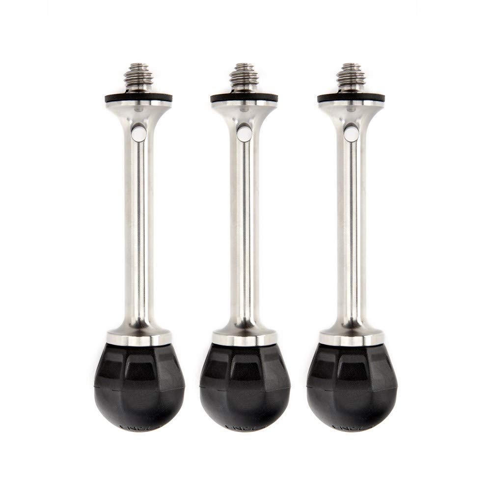 3 Legged Thing Vanz Dual Ball and Spike Footwear for Camera Tripods - Set of 3 Stainless Steel Tripod Feet for Conversion to Table-Top Tripod (PROVANZ)