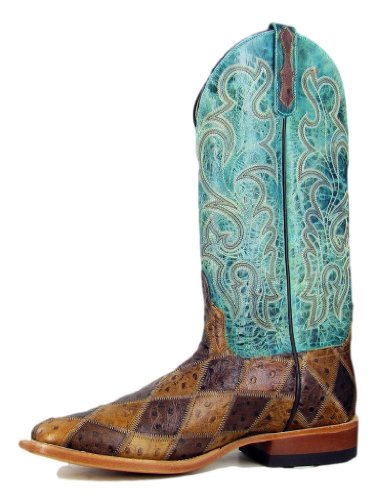 Horse Power Western Boots Mens Leather Cowboy Patchwork 12 EE HP1075