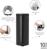 Brabantia NewIcon Pedal Bin 30L Matt Black Soft Closure with Inner Bucket view 2