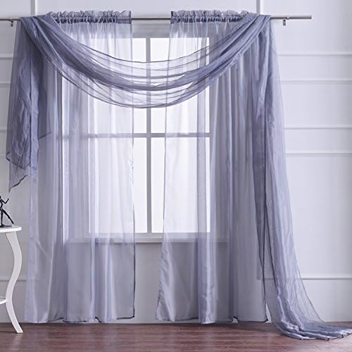 Amazon Com S Dollct Solid Decorative Sheer Scarf Valance Elegance