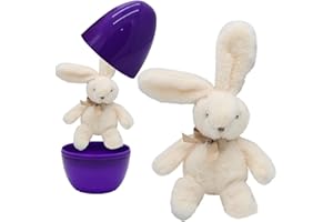 CAMIRUS Easter Eggs Bunny Stuffed Animal Plush Toys, 8in Large Surprise Eggs Filled with 13.5in Rabbit Gifts for Kids Boys Girls Easter Hunt/ Event Party Favor, Basket Stuffers Filler