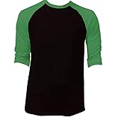 New Line 3/4 Sleeve Plain T-Shirt Baseball Tee Raglan Jersey Sports Men's Tee