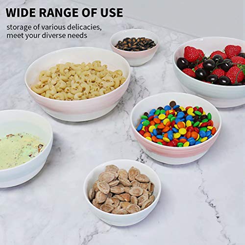 image for 77L Porcelain Salad Bowl, [Set of 2, 22 FL OZ (650 ML)] Ceramic Salad/