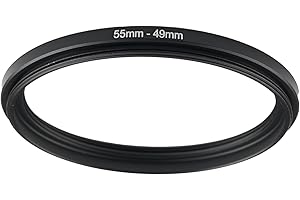 GZNLY 55mm to 49mm Step-up Adapter Rings Filter Adapter Black Metal Step Down Filter Ring Adapter Compatible with All Brand UV CPL ND Camera Lens Filter Stepping Rings (55mm-49mm), (NLY001)