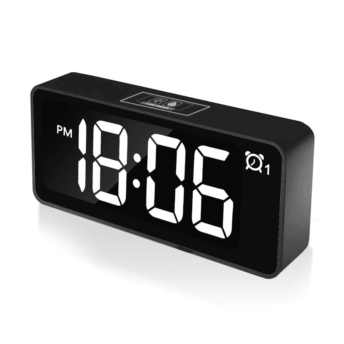 CHEREEKI Digital Alarm Clock, 4.6" LED Display Clocks with Dual Alarm