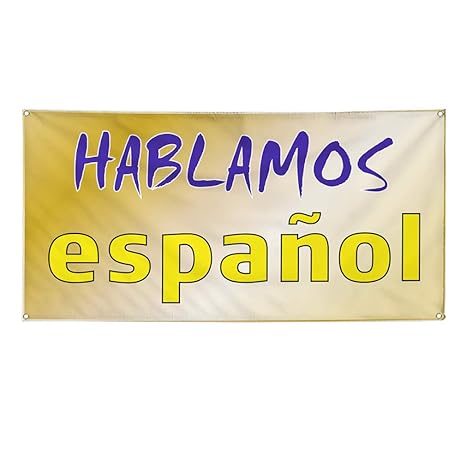 Amazon Com Vinyl Banner Sign Hablamos Espanol 1 Foreign