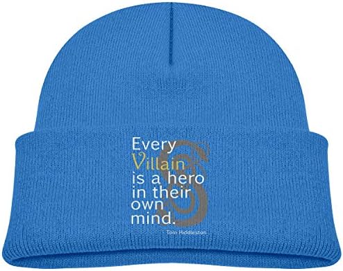 Yimo Kids Knitted Beanies Hat Every Villain is A Hero Head Winter Hat Knitted Skull Cap for Boys Girls Black