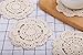 Phantomon Doilies Crochet Cotton Lace Round Handmade Coasters Small Doilies Cloth 4 Inch, Pack of 4 (Beige)