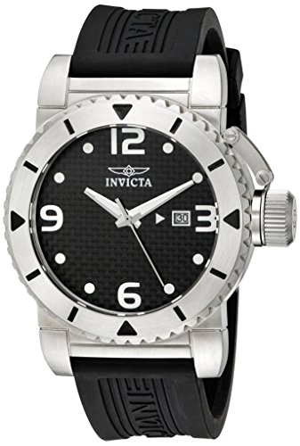 Invicta Men's 1431 Sea Hunter Stainless Steel Watch With Black Rubber Band
