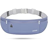 USHAKE Slim Running Belt, Workout Fanny Pack for Men Women,Exercise Waist Pack for Apple iPhone Holder, Runner Belt for Running Walking Cycling Camping Gym Dark Blue