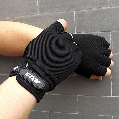 Crytech Workout Glove for Women Men, Breathable Anti-Slip Half Finger Sport Gloves Fingerless Training Gloves with Wrist Support for Fitness Gym Exercise Weight Lifting Cycling (X-Large, Black)