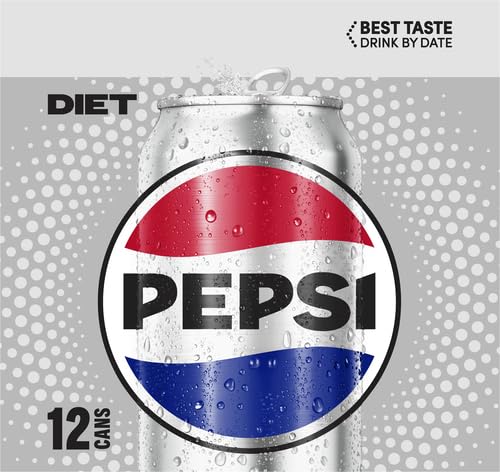 DIET PEPSI COLA SODA, 12 FL OZ CANS (PACK OF 12)