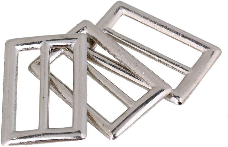 2.5cm Silver Zinc Alloy Heavy Welded Tri-glides Sliders Buckle for Handbag Pack of 10, 25mm - Image 3