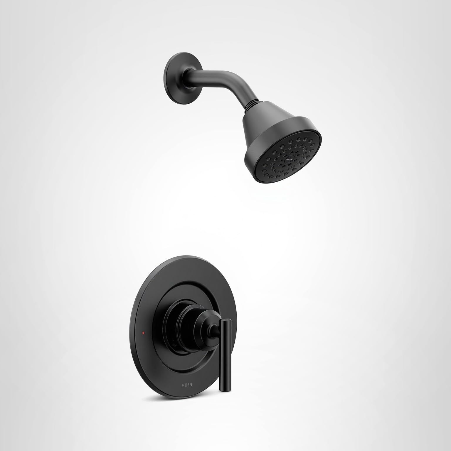 Moen Gibson Matte Black Eco-Performance Modern Shower Trim Featuring Bathroom Showerhead and Lever Handle, Posi-Temp Valve Required, T2902EPBL