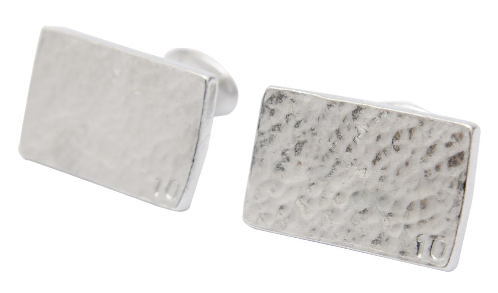 10 Year Anniversary Rectangle Tin cufflinks