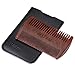 Wooden Beard Comb with Durable Case, Dual Action Fine and Coarse Teeth - Portable Beard & Mustache Combs for men, Perfect for Balms and Oils(Red Sandalwood)